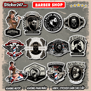 Sticker Barber Toc Nam Hinh dan trang tri decor barber